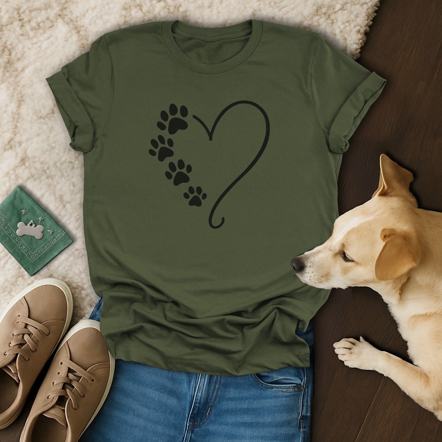 Dog Love Heart T-Shirt 🐾🩷