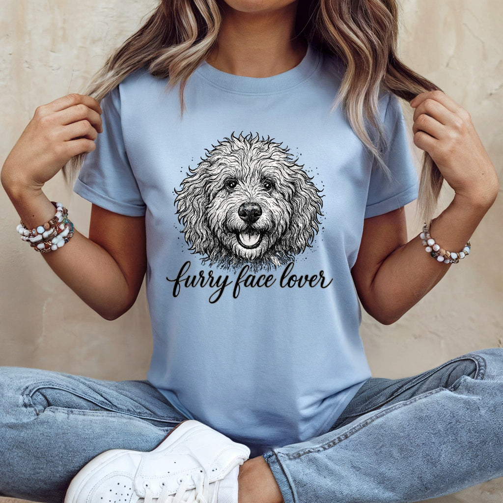 Furry Face Lover Graphic Tee for Dog Enthusiasts Shirt
