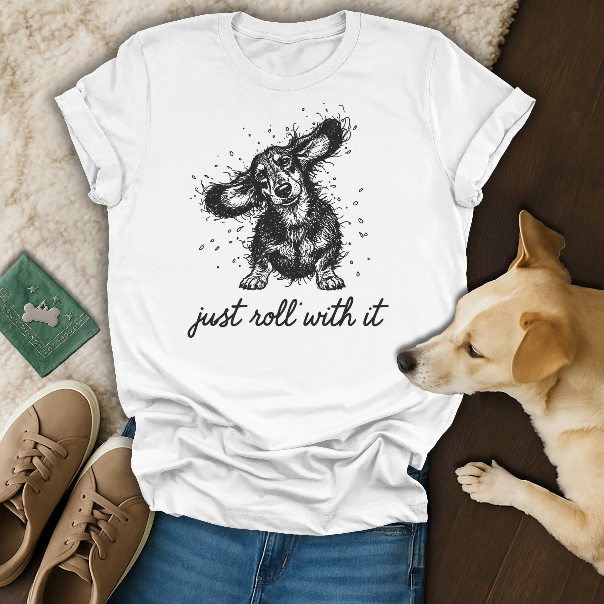 Just Roll With It Dachshund Dog Graphic Shirt