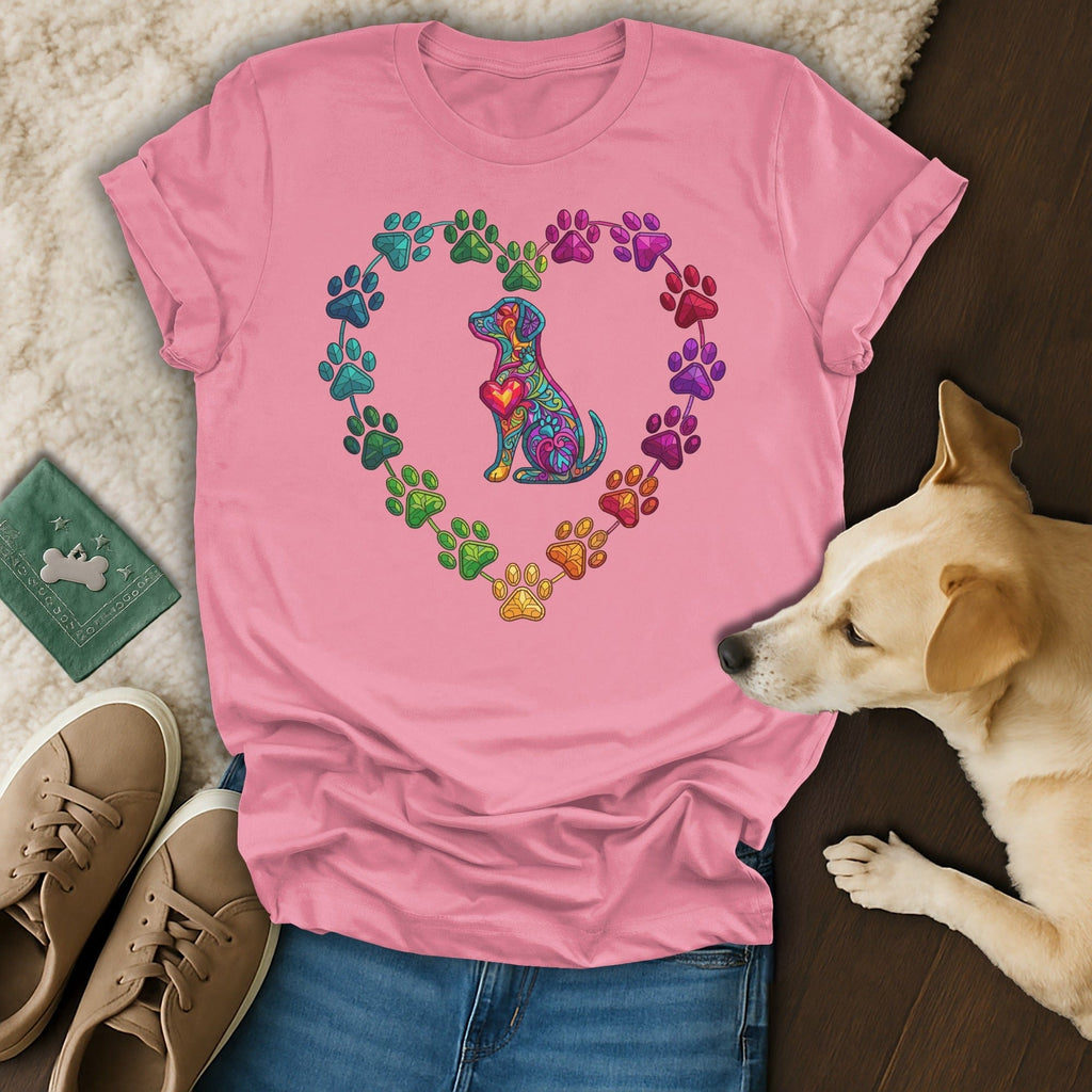 Pink Dog Paw Print Heart Design Colorful Artwork product type