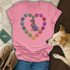 Pink Dog Paw Print Heart Design Colorful Artwork product type