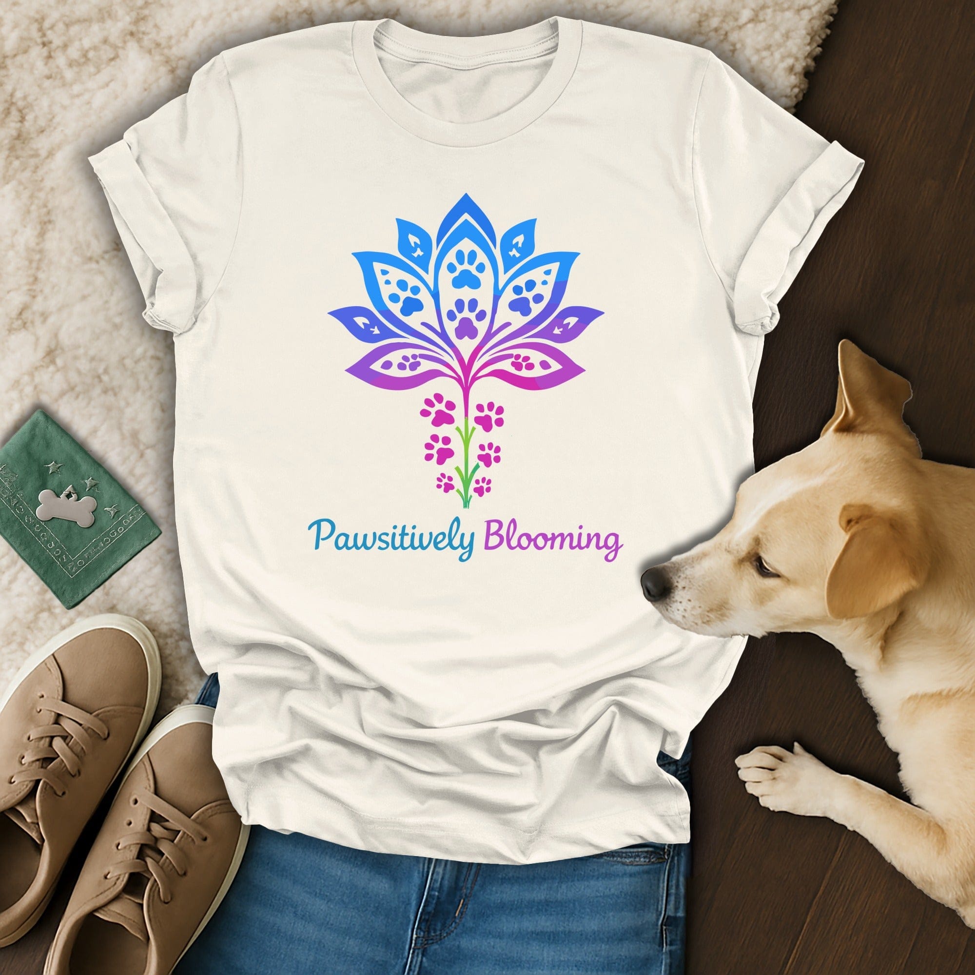 Pawsitively Blooming Graphic Tee for Dog Lovers