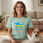 Nice Drip Dog Graphic Women's Shirt Colorful Design