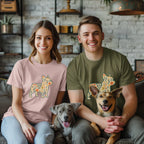Floral Bulldog Graphic Tee for Animal Lovers