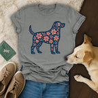 Floral Dog Graphic T-Shirt for Pet Lovers Fashion Tee