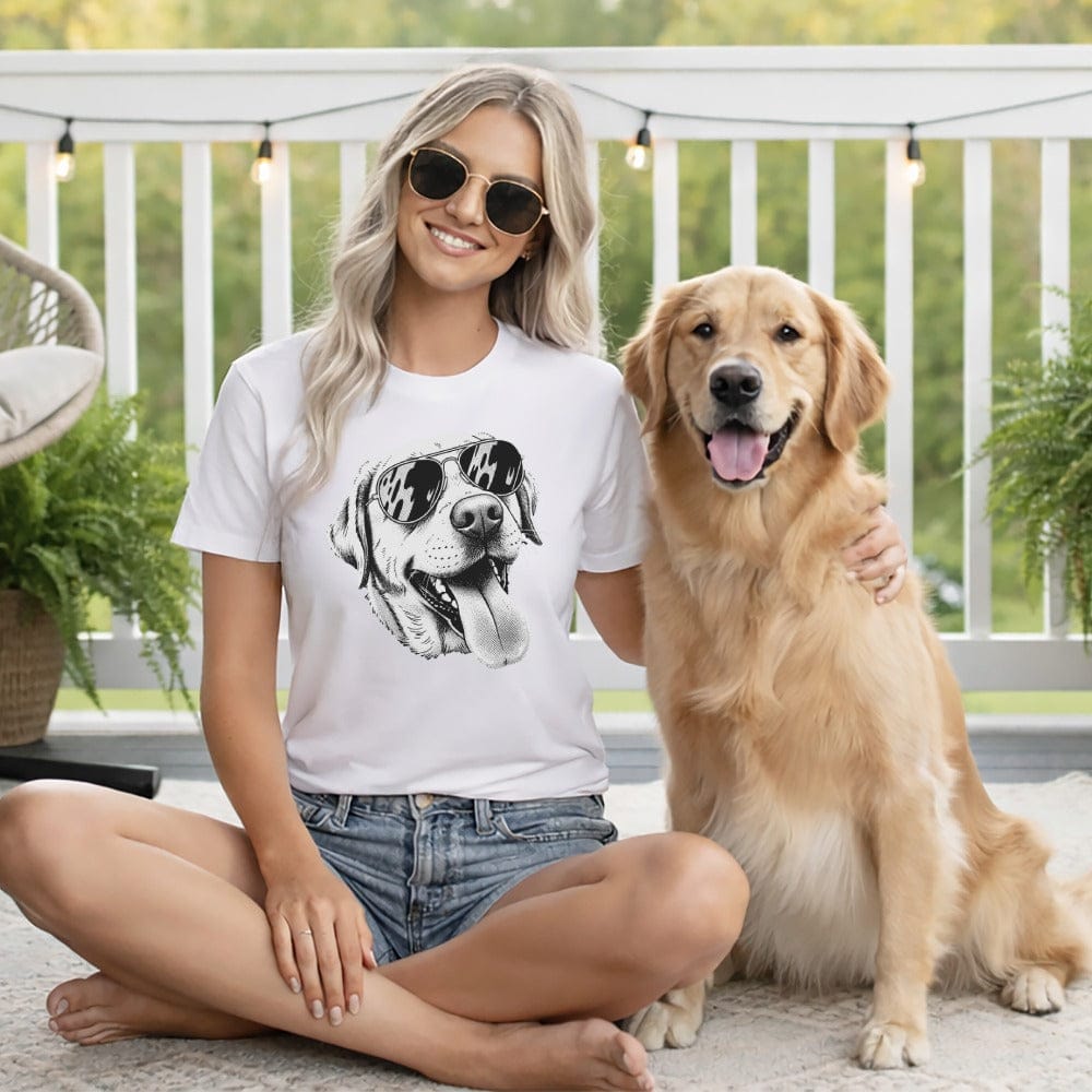 Cute Dog Wearing Sunglasses Graphic T-Shirt Product