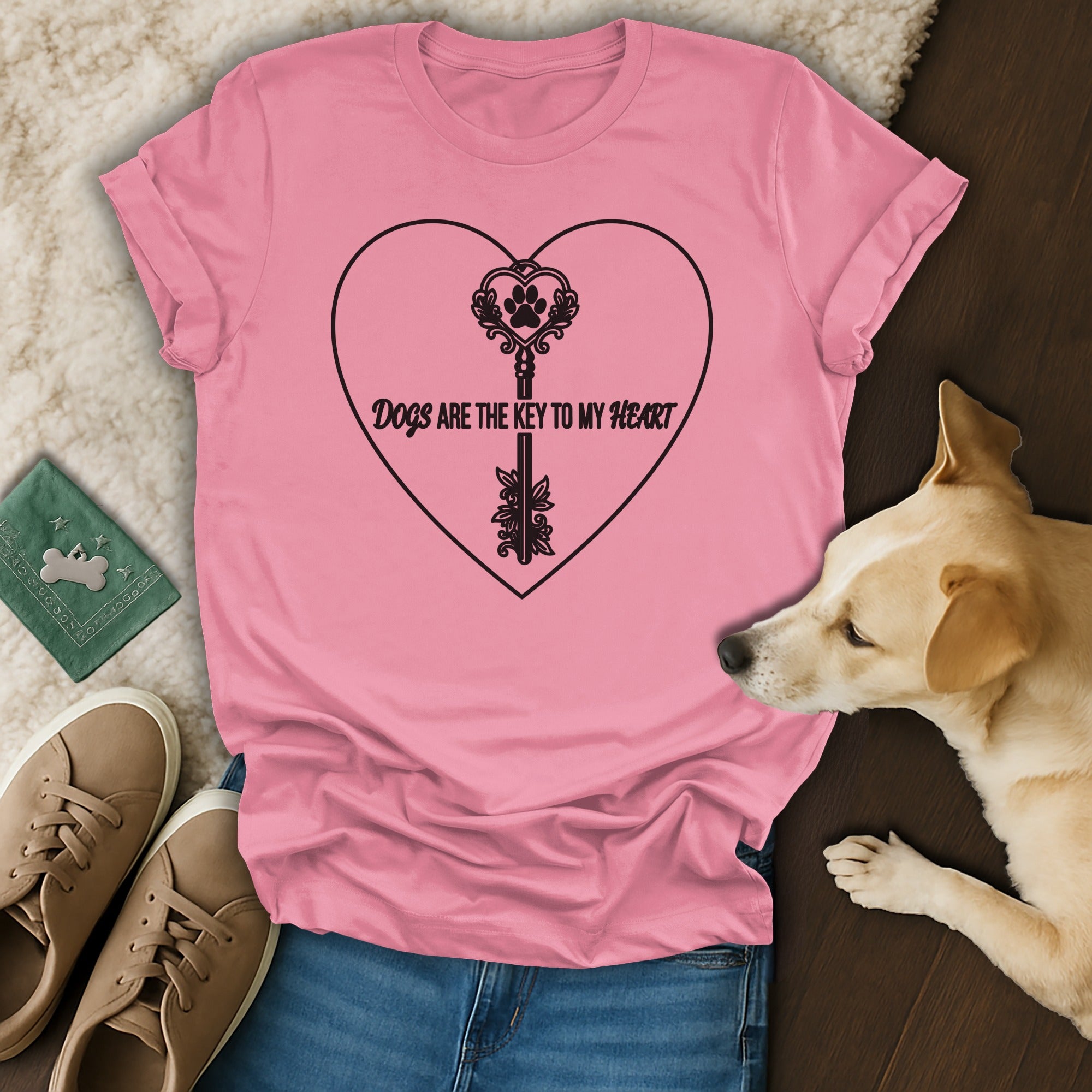 Dogs Are The Key To My Heart Heart Key T-shirt