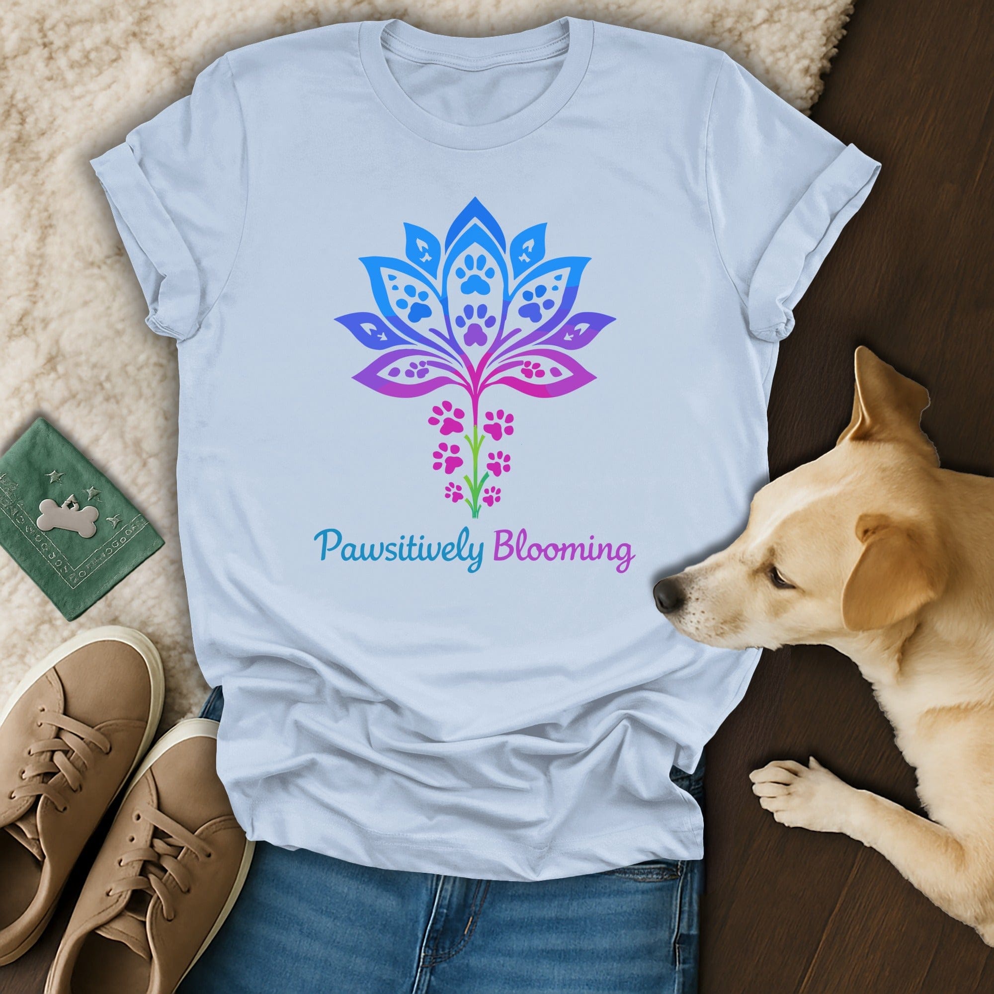 Pawsitively Blooming Graphic Tee for Dog Lovers