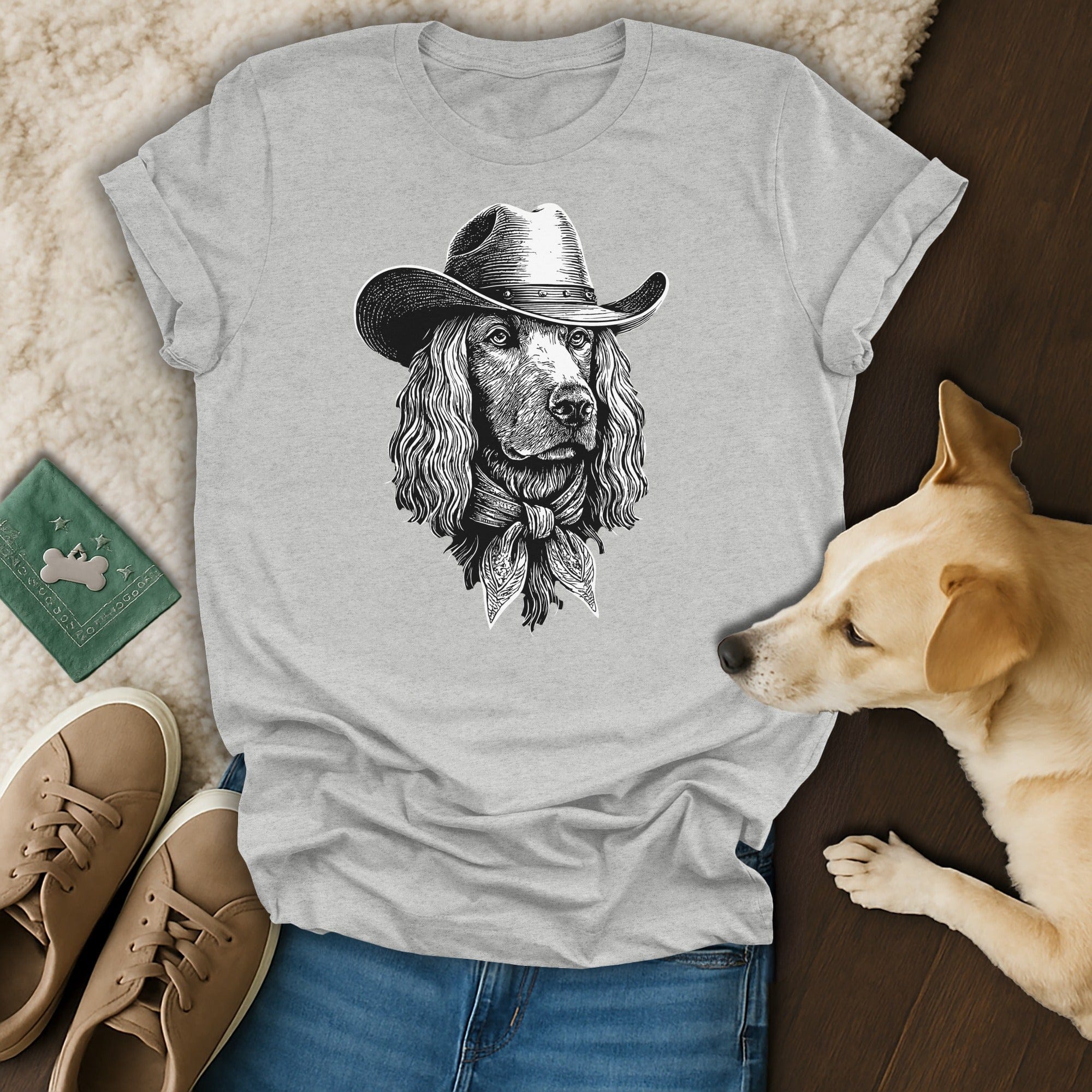 Cowboy Dog Graphic T-Shirt for Pet Lovers Clothing