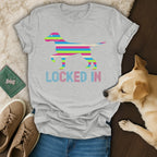 Locked In Colorful Dog Graphic T-Shirt