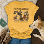 Founding Fidos Independence 250 Years 1776 graphic tee featuring dogs in colonial attire.