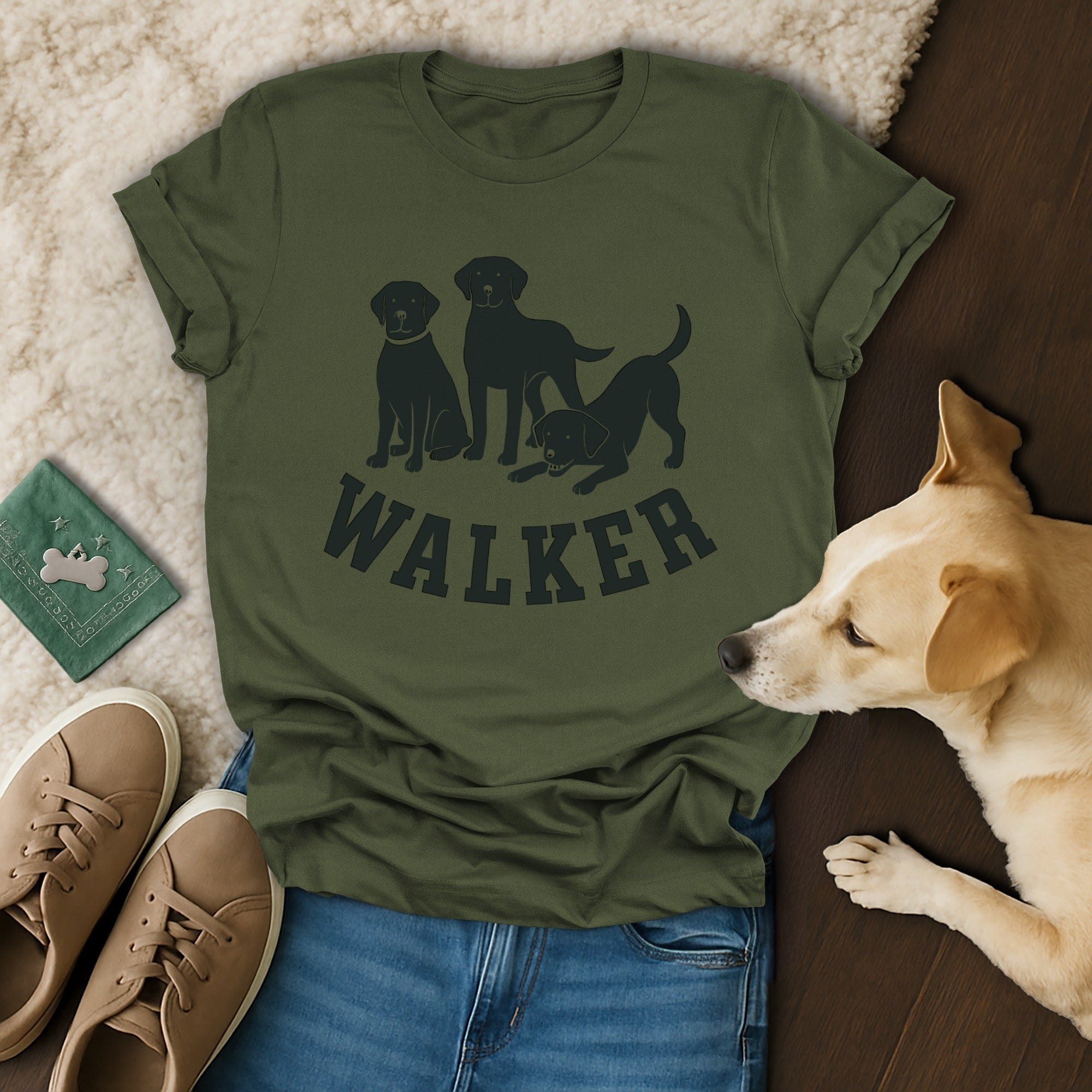 Walker Three Dogs Graphic T-Shirt For Dog Lovers