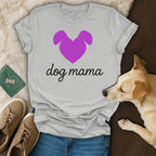 Gray Purple Dog Mama Heart Graphic T-Shirt product type