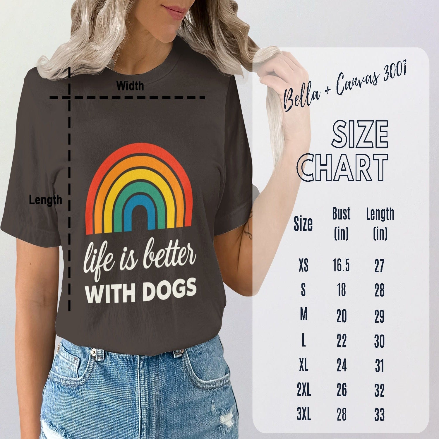 Life is Better with Dogs Rainbow T-shirt