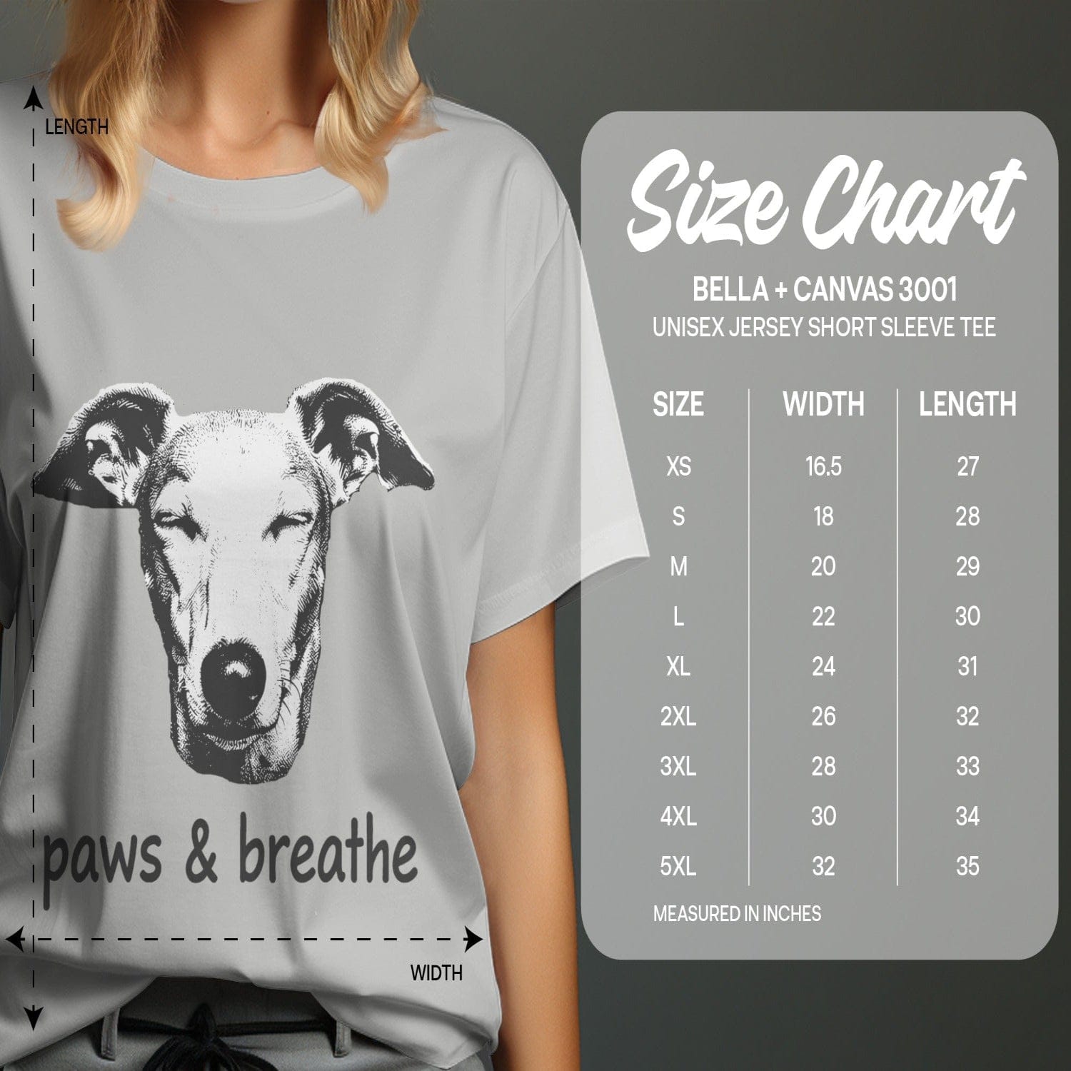 Paws and Breathe Dog Graphic Unisex Jersey Short Sleeve Tee