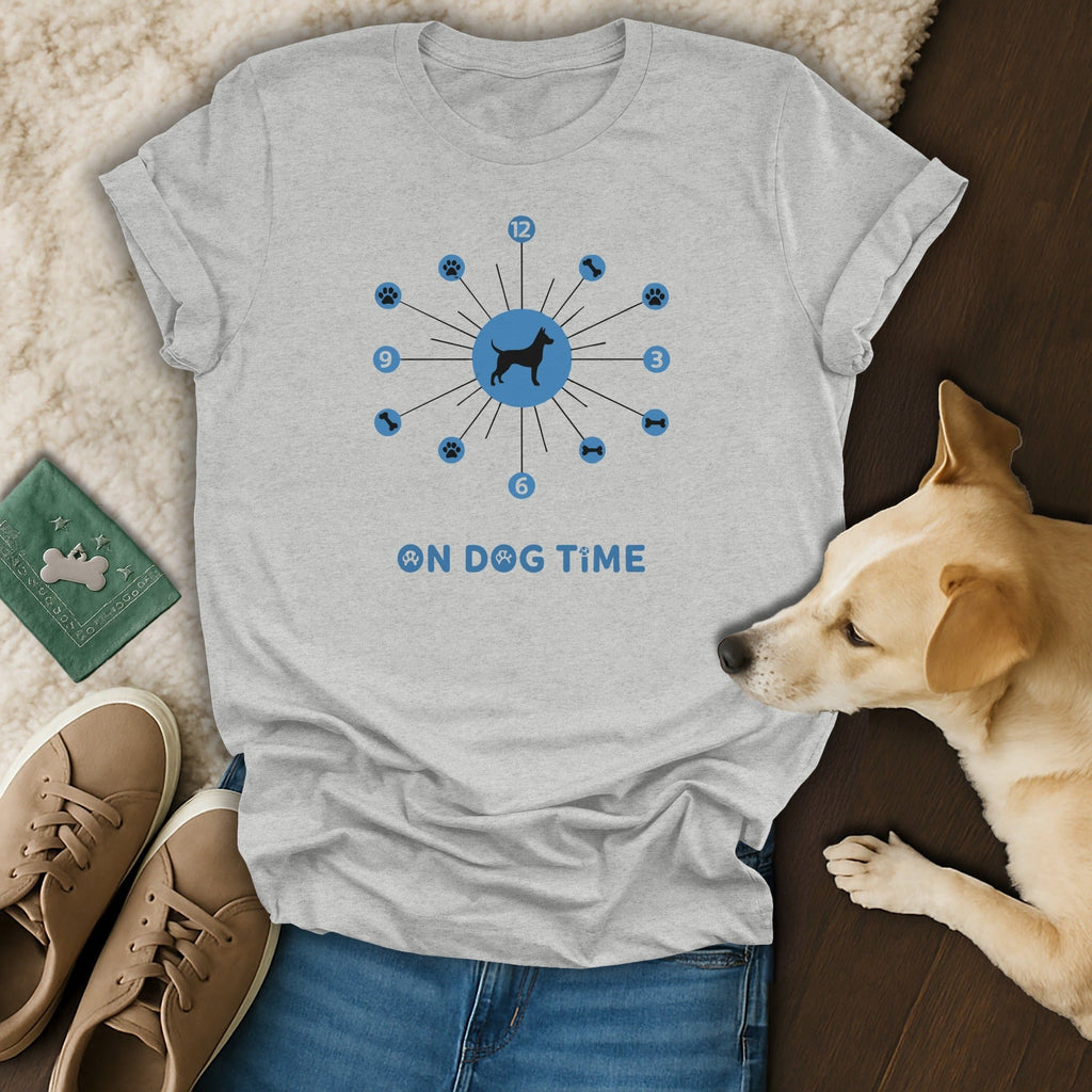 On Dog Time Dog Clock Graphic Tee Dog Lovers Shirt
