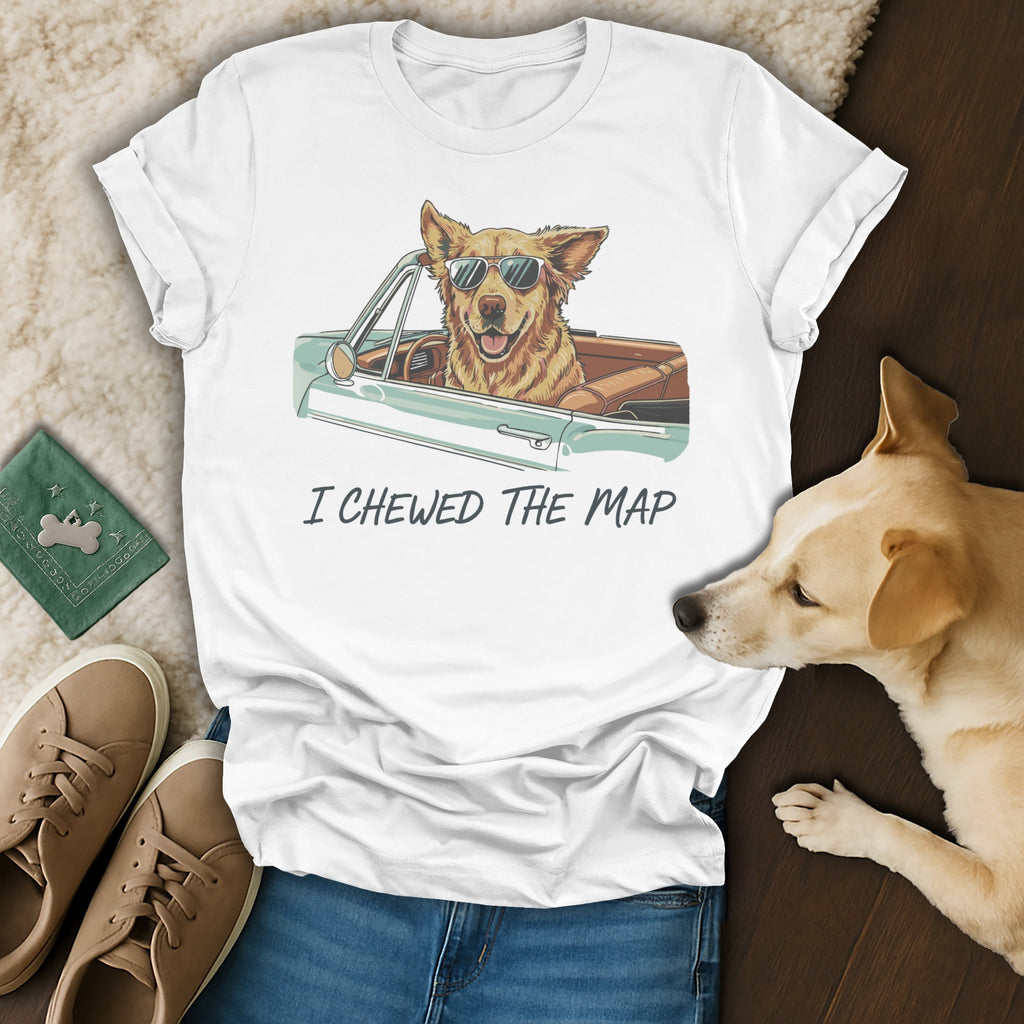 Funny Dog in Car Sunglasses Cartoon Graphic T-shirt