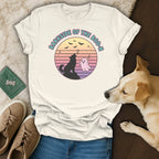 T-shirt with "Barkside of the Boo-n" text, wolf howling at moon and ghost.