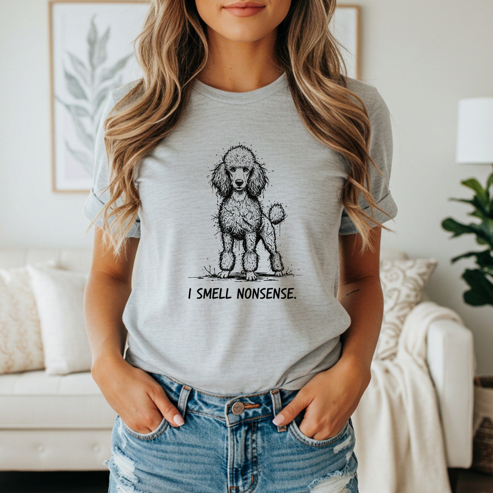 I Smell Nonsense Funny Poodle Graphic T-shirt