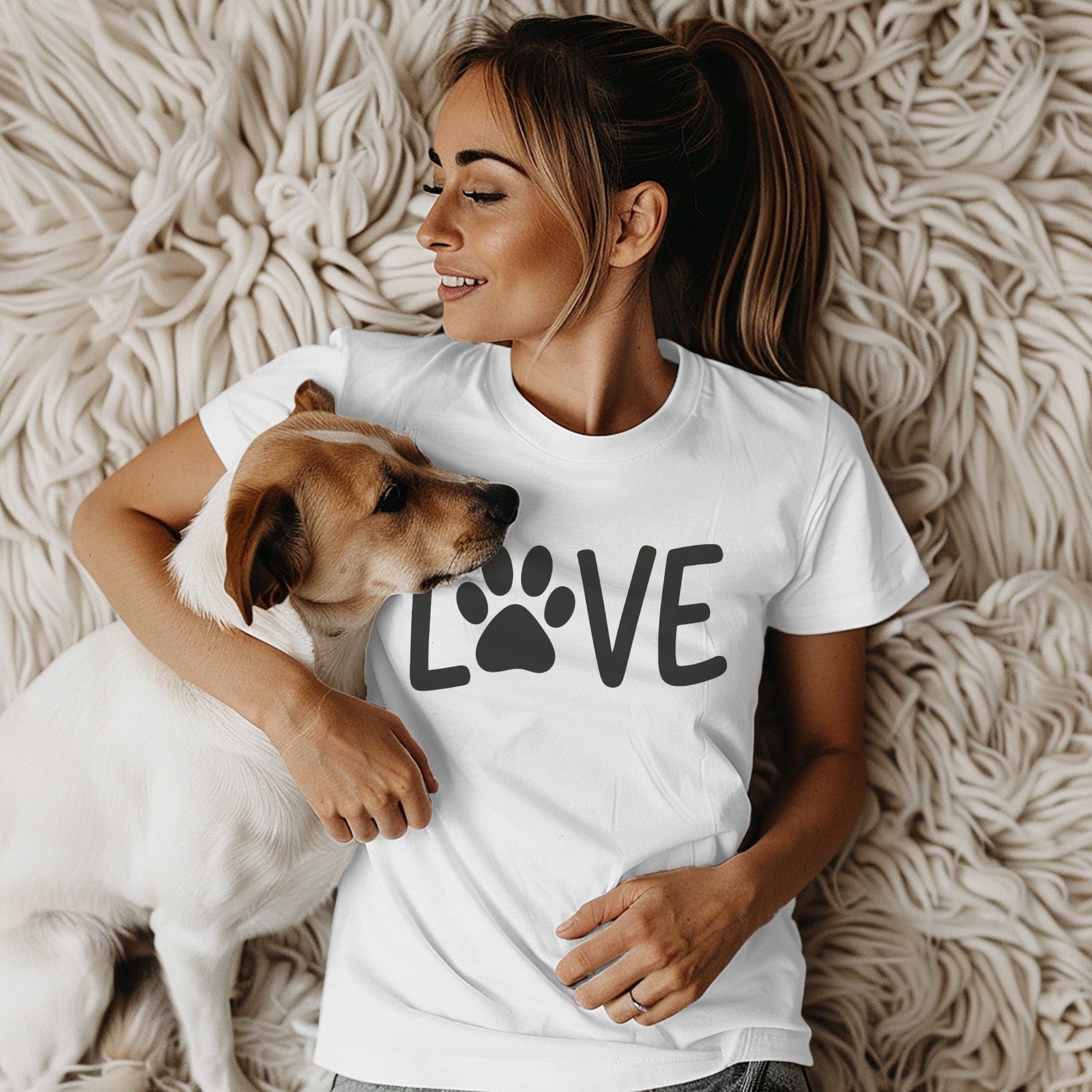 Love Paw Print Design T-Shirt