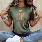 Feeling Golden Graphic Dog T-Shirt in Army Green