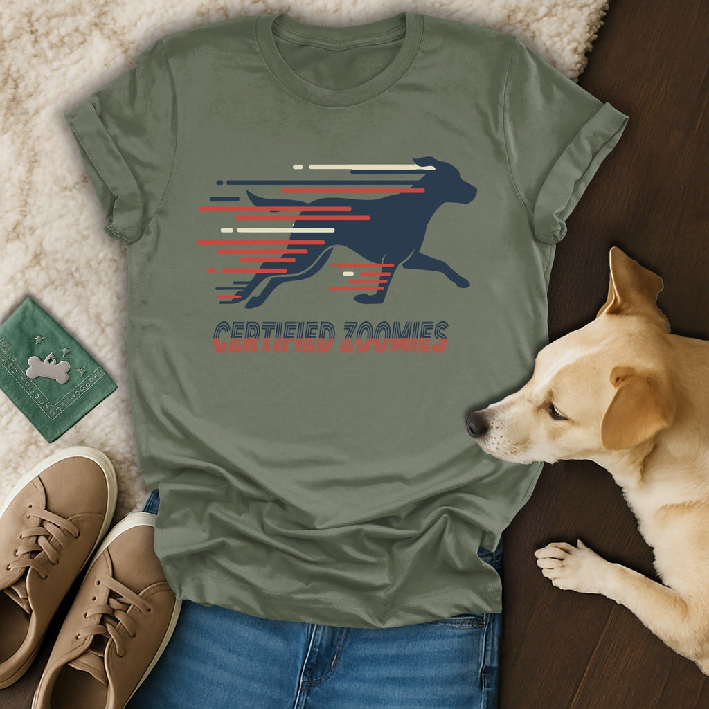 Certified Zoomies Dog Running Fun Graphic Tee