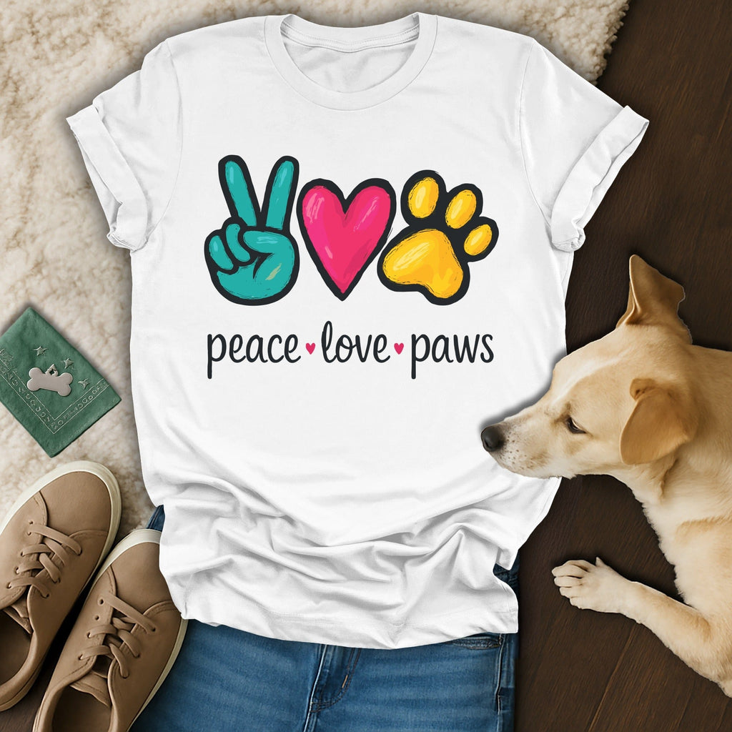 Peace Love Paws Dog Lover Graphic T Shirt product type
