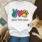Peace Love Paws Dog Lover Graphic T Shirt product type