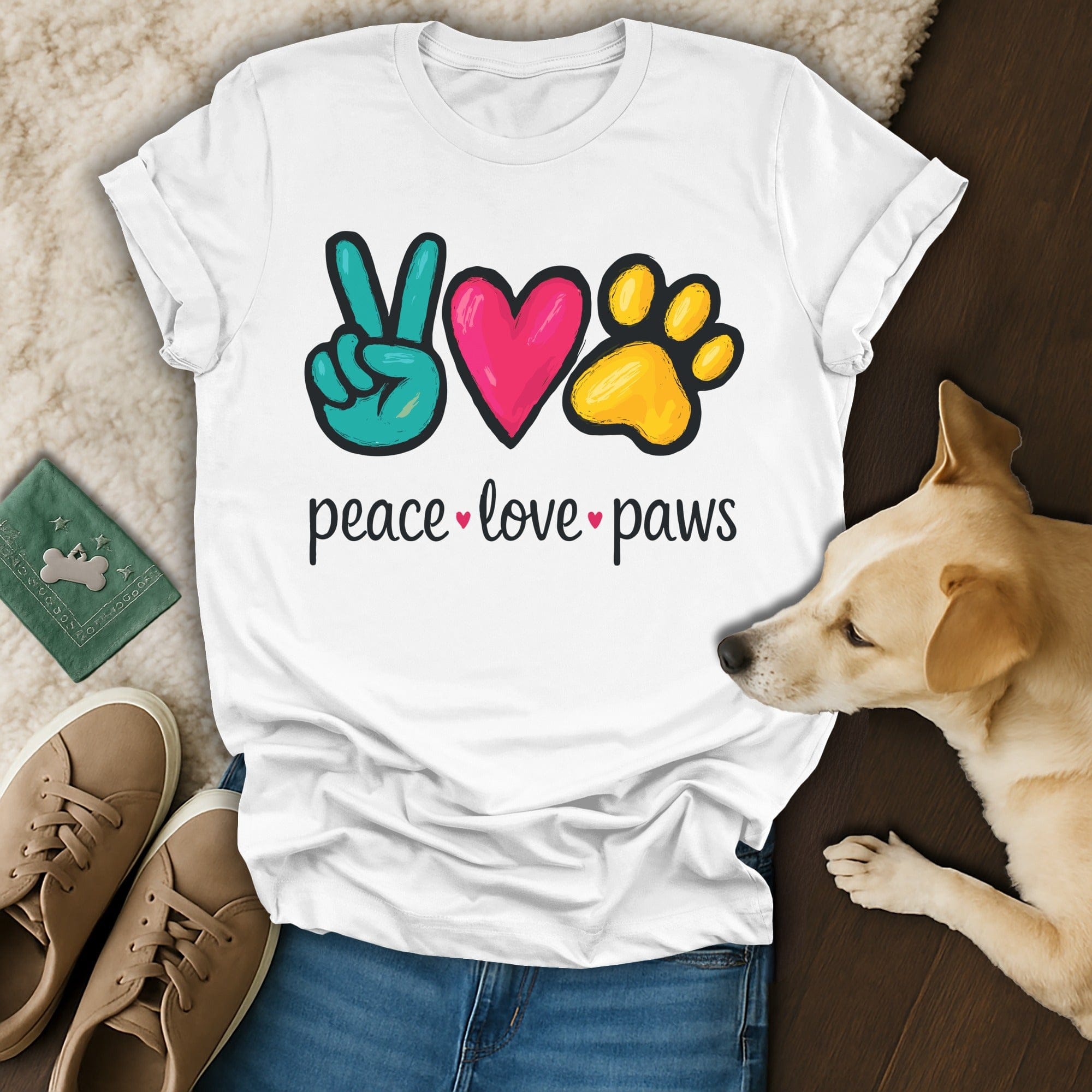 Peace Love Paws Dog Lover Graphic T Shirt product type