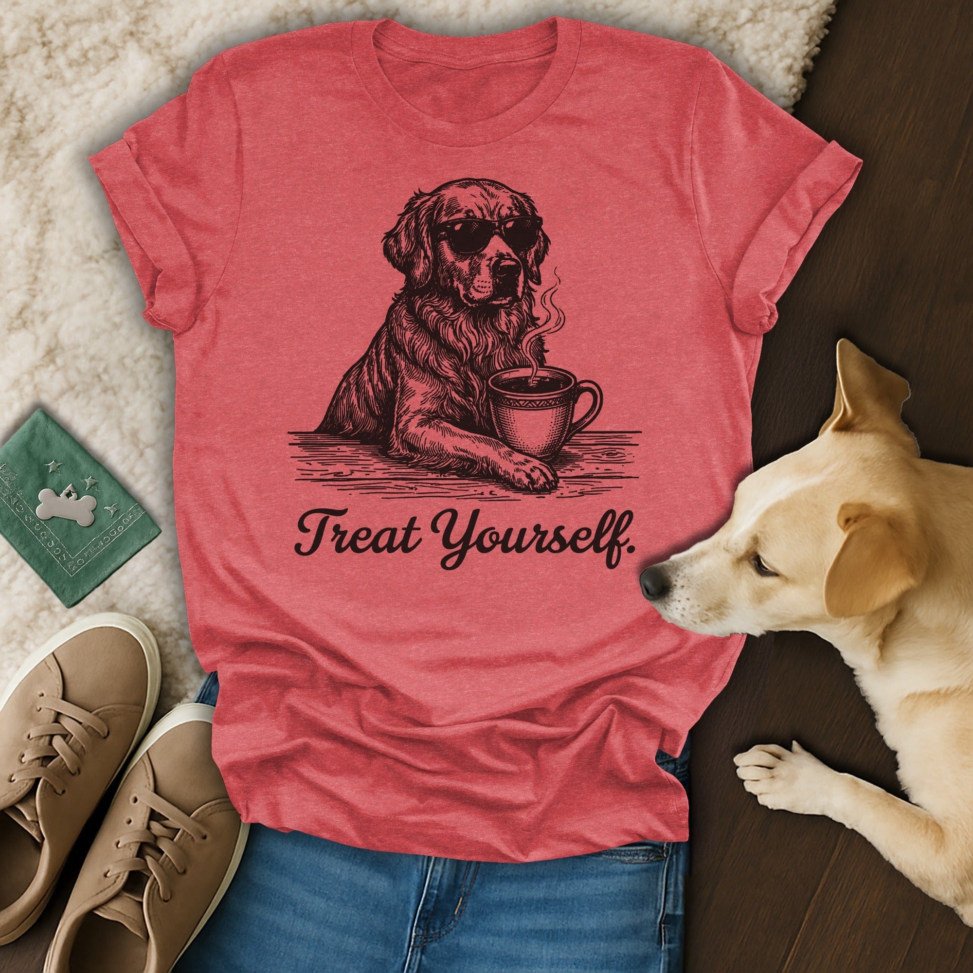 Golden Retriever Sunglasses Coffee Treat Yourself product type