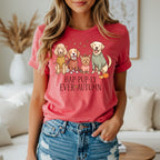 Four dogs in sweaters with text "HAP-PUP-LY EVER AUTUMN" and pumpkins.