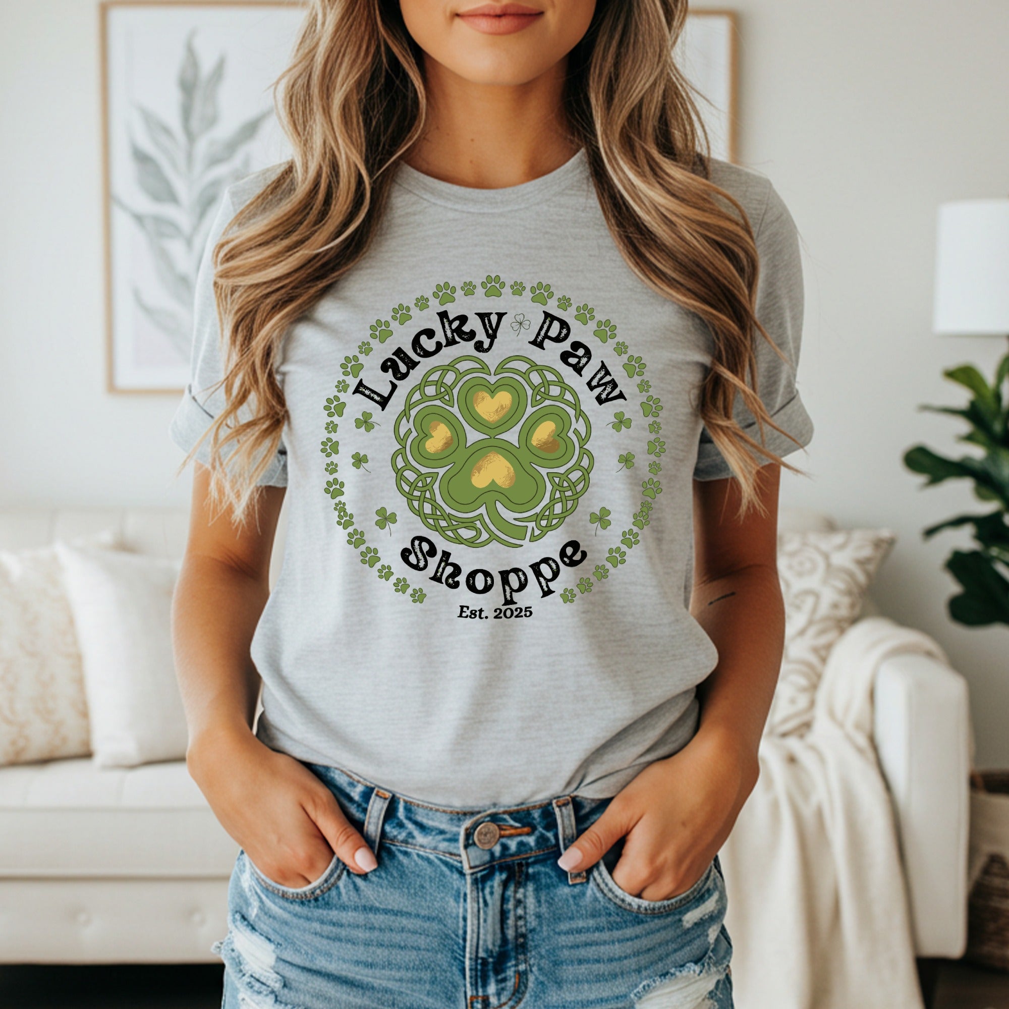 Lucky Paw Shoppe Est. 2025 Graphic Tee Shirt