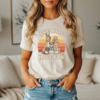T-shirt with "The Kids Have Fur" and retro dog graphic.