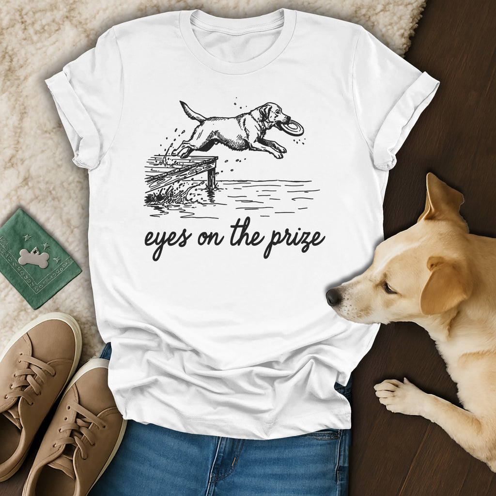 Eyes on the Prize Dog Illustration T-Shirt