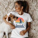 Fun Sunset Dog Graphic T-shirt for Relaxed Vibes