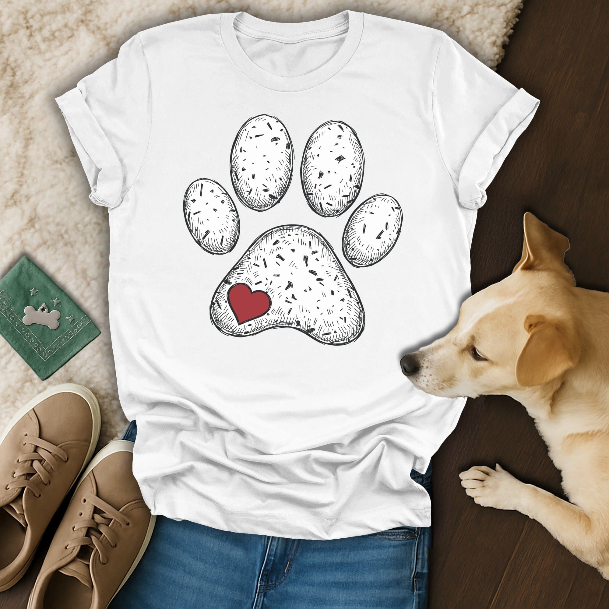 Dog Paw Print Heart Design Cute Animal Lover product type