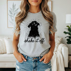 Shake It Off Dog Graphic Tee Shirt for Casual Wear
