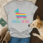 Small Wins Colorful Corgi Graphic T-shirt