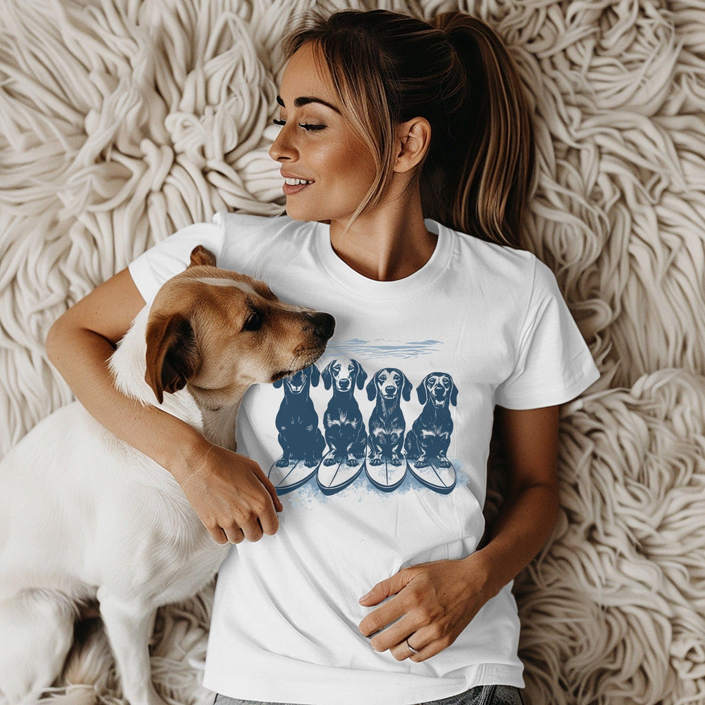 Woman and Her Dog's Bonding Moment T-shirt