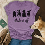 Shake It Off Dancing Dogs Graphic Tee Shirt
