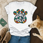 Howly and Jolly Paw Print Dog Lover T-shirt