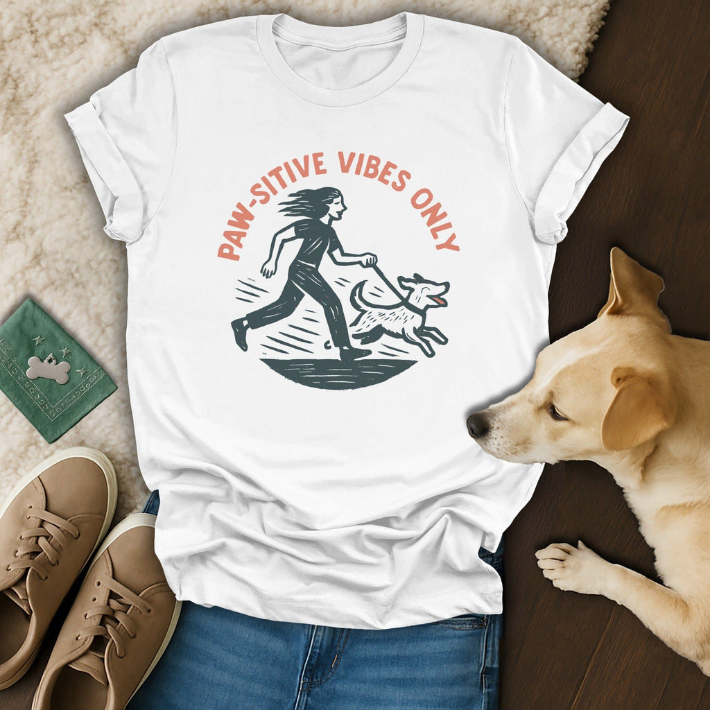 Paw-sitive Vibes Only Graphic T-Shirt