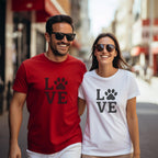 Paw Print Love Shirt Fun Matching Couples Clothing