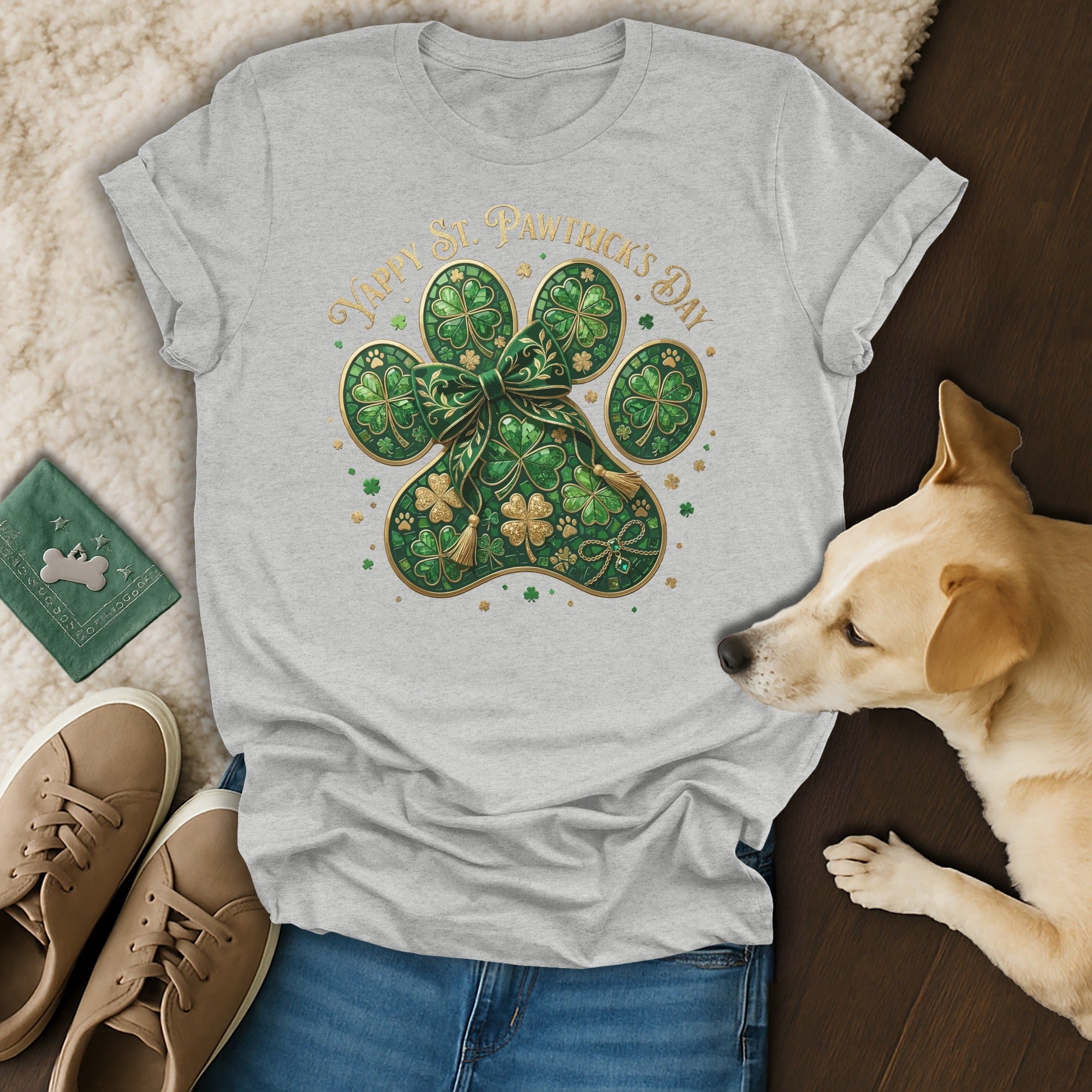 Happy St. Pawtrick's Day Paw Print Graphic T-shirt