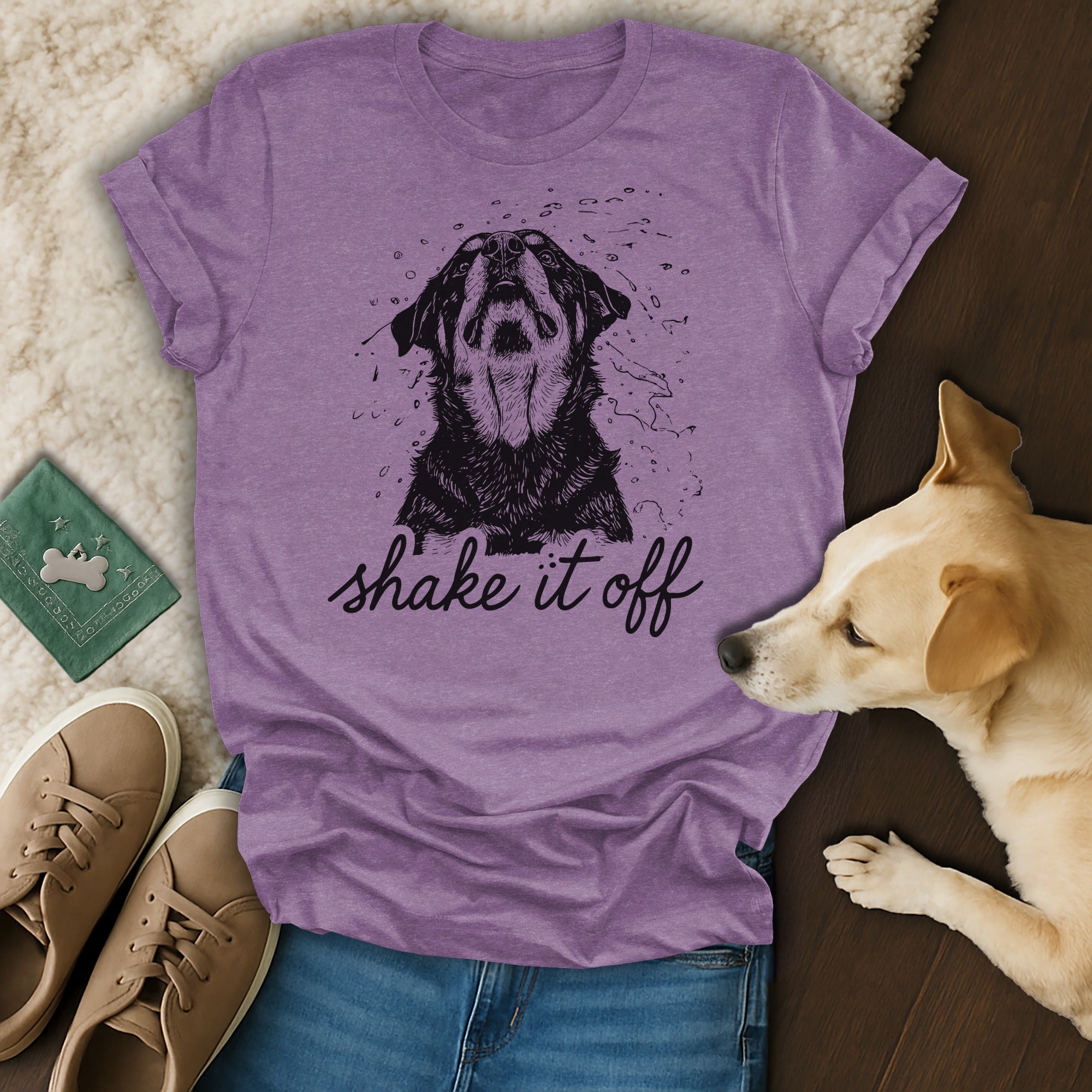 Shake It Off Dog Graphic Tee Shirt Casual Wear