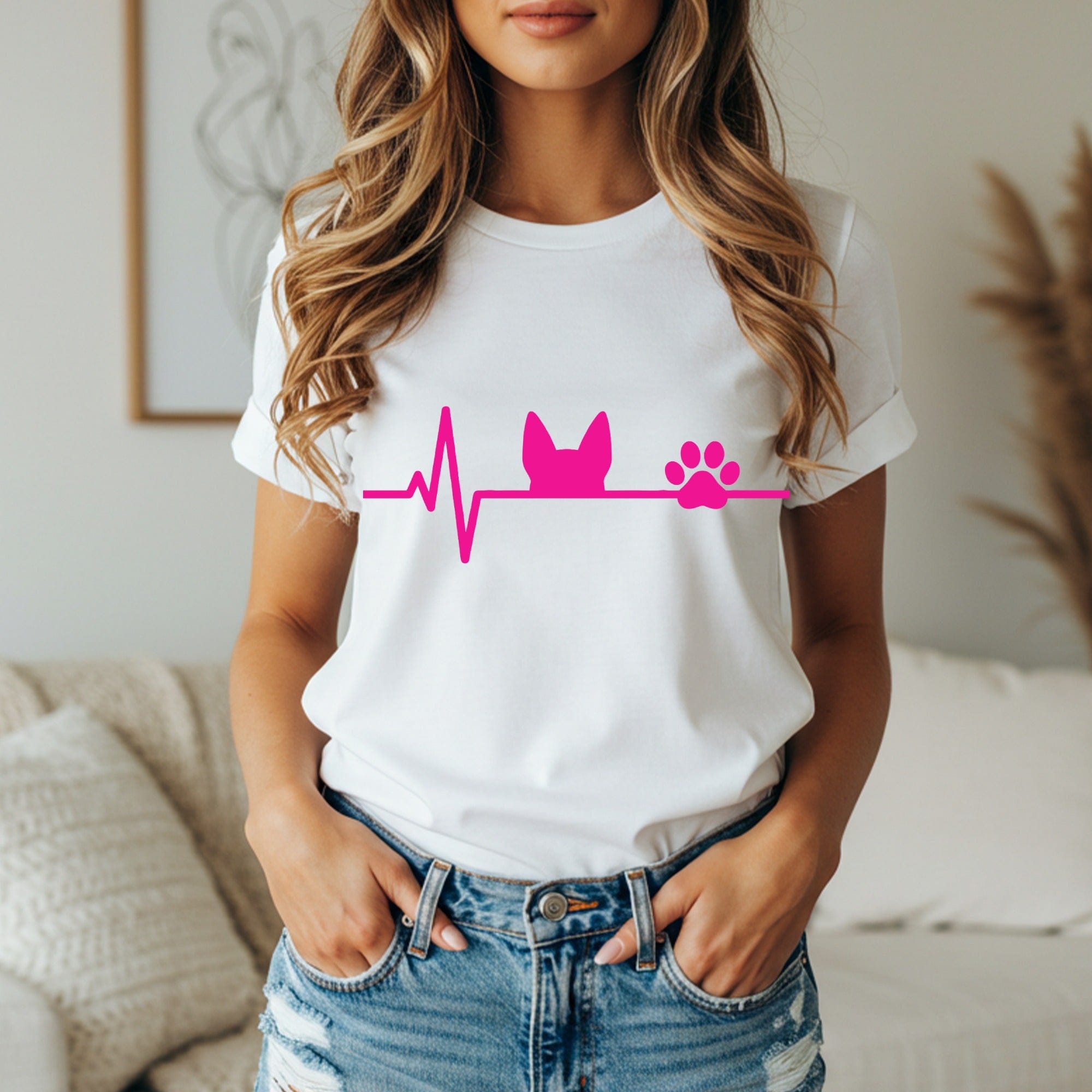 Pink Dog Heartbeat T-Shirt 🩷