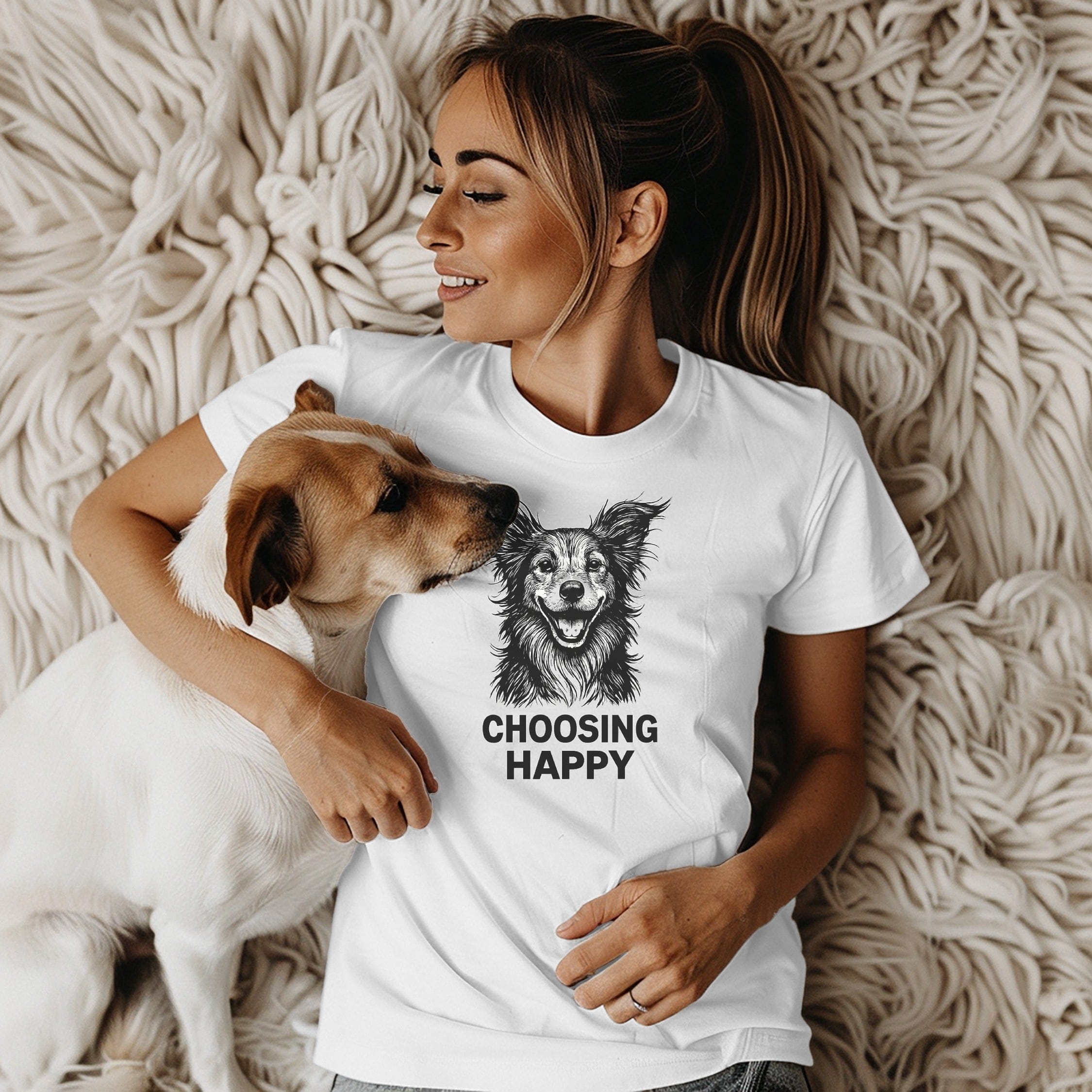 Choosing Happy Dog Lover Graphic Tee