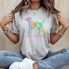 Colorful Dog Hello Sunshine Graphic T-Shirt