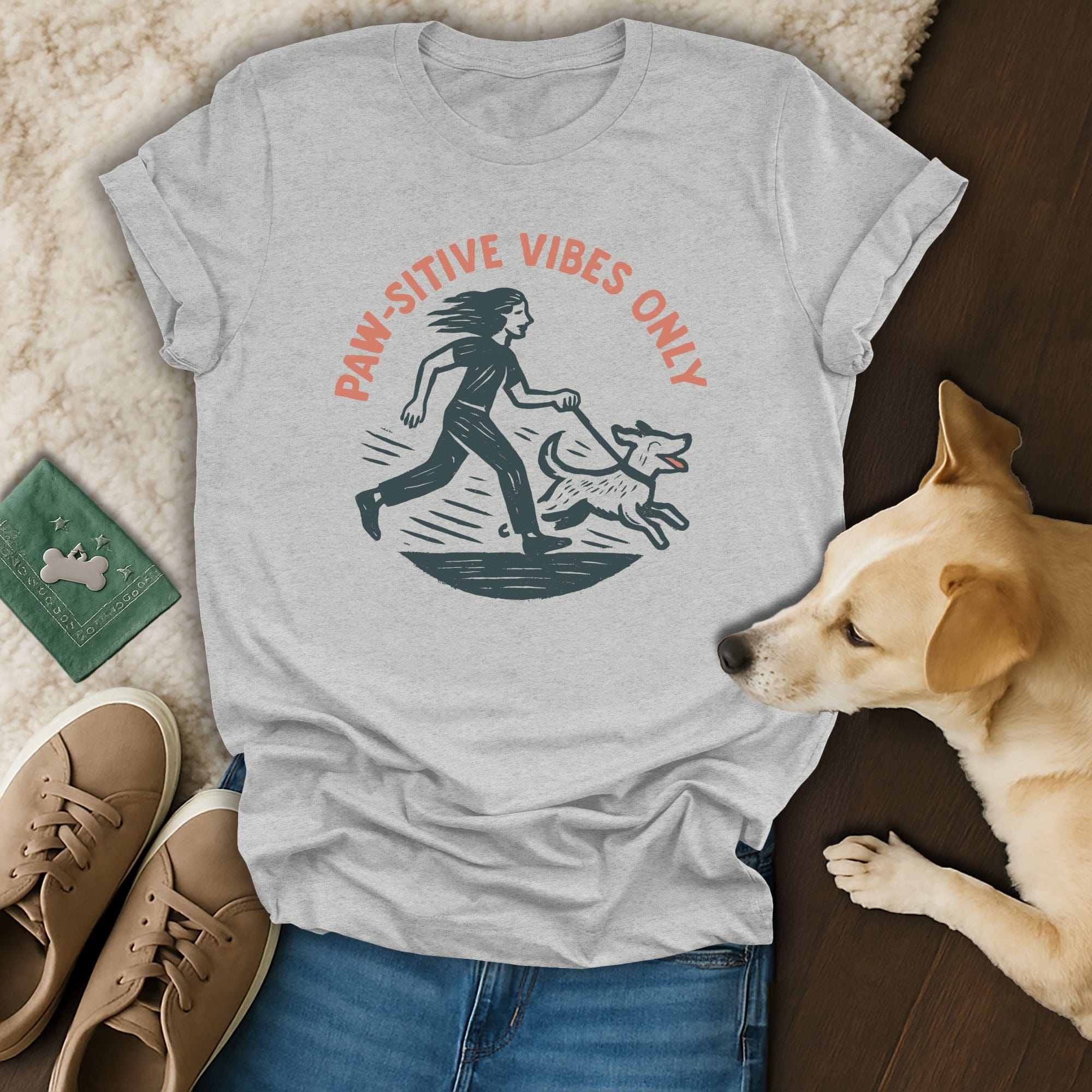Paw-sitive Vibes Only Printed T-shirt