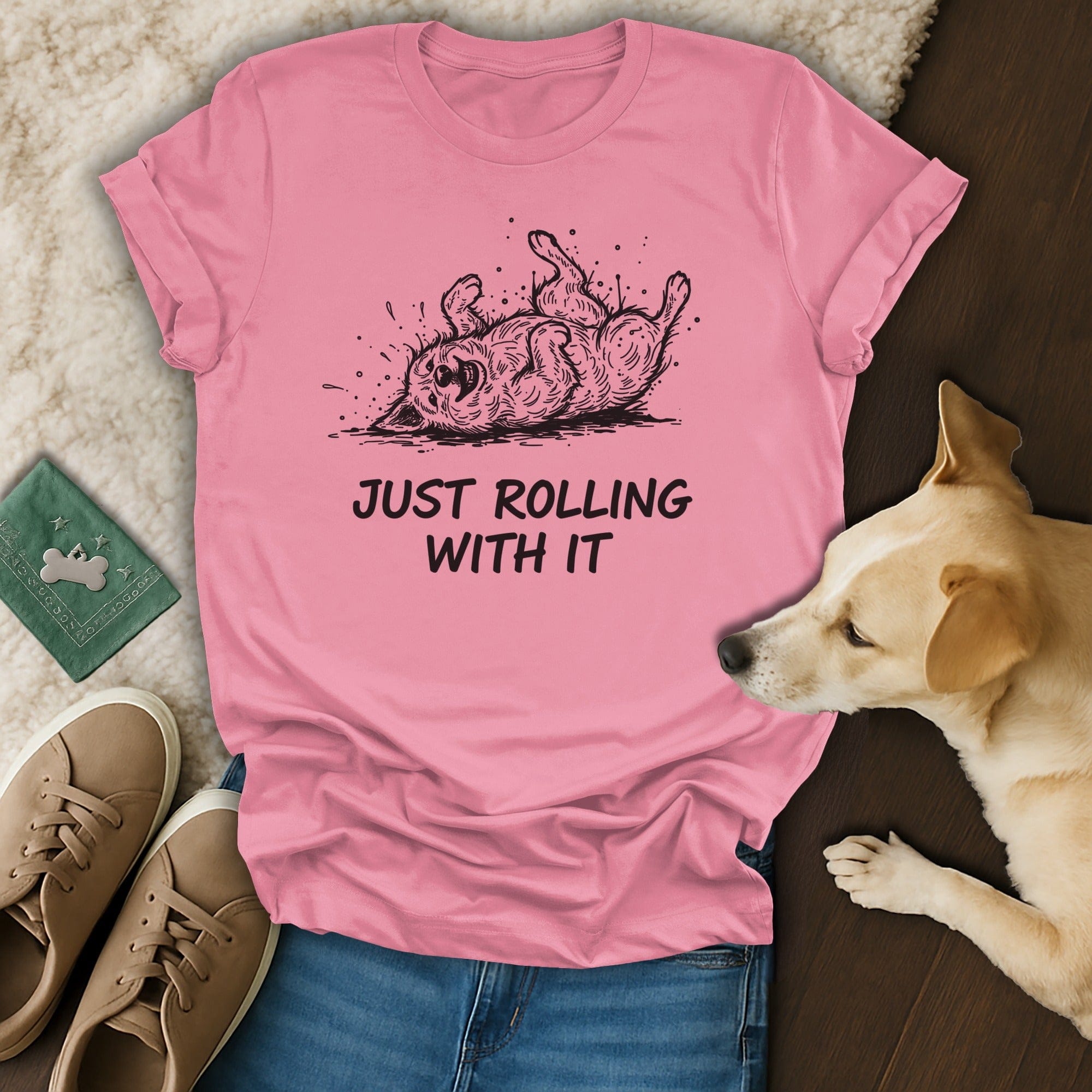 Just Rolling With It Dog Illustration Shirt